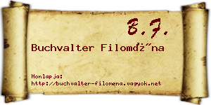 Buchvalter Filoména névjegykártya